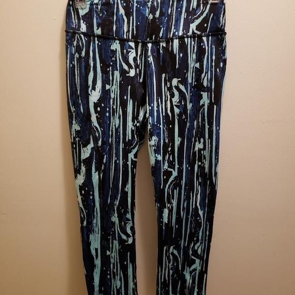 Capri Leggings Blue Black Size Small - Picture 1 of 6